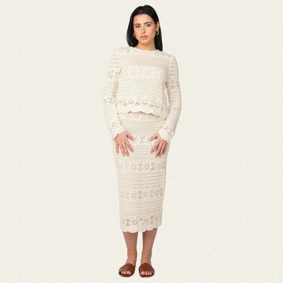 Kings Road Crochet Midi Skirt - Picture 2 of 6